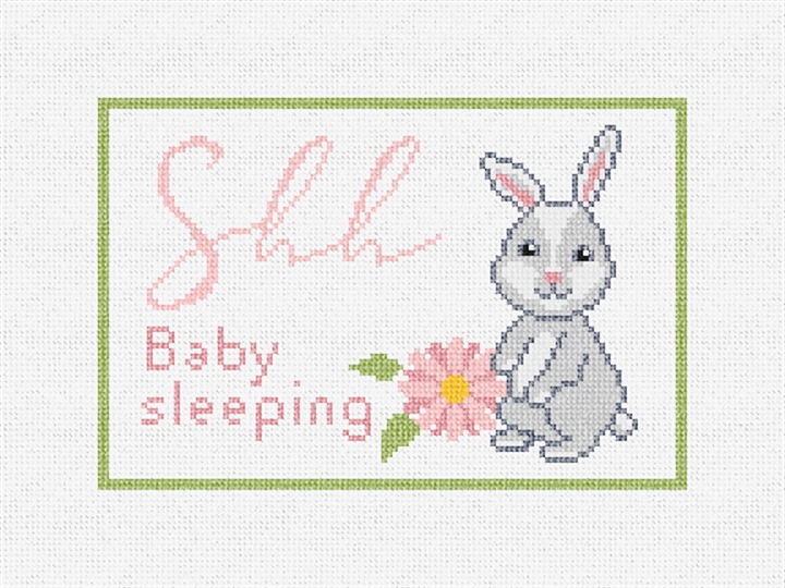 Quiet Bunny Needlepoint Door Hanger Kit