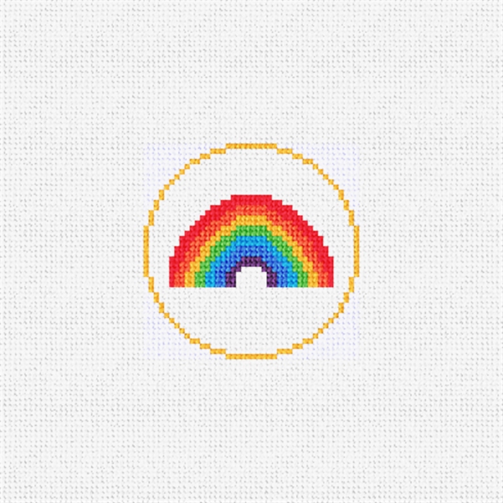 Rainbow Three Inch Needlepoint Ornament Kit