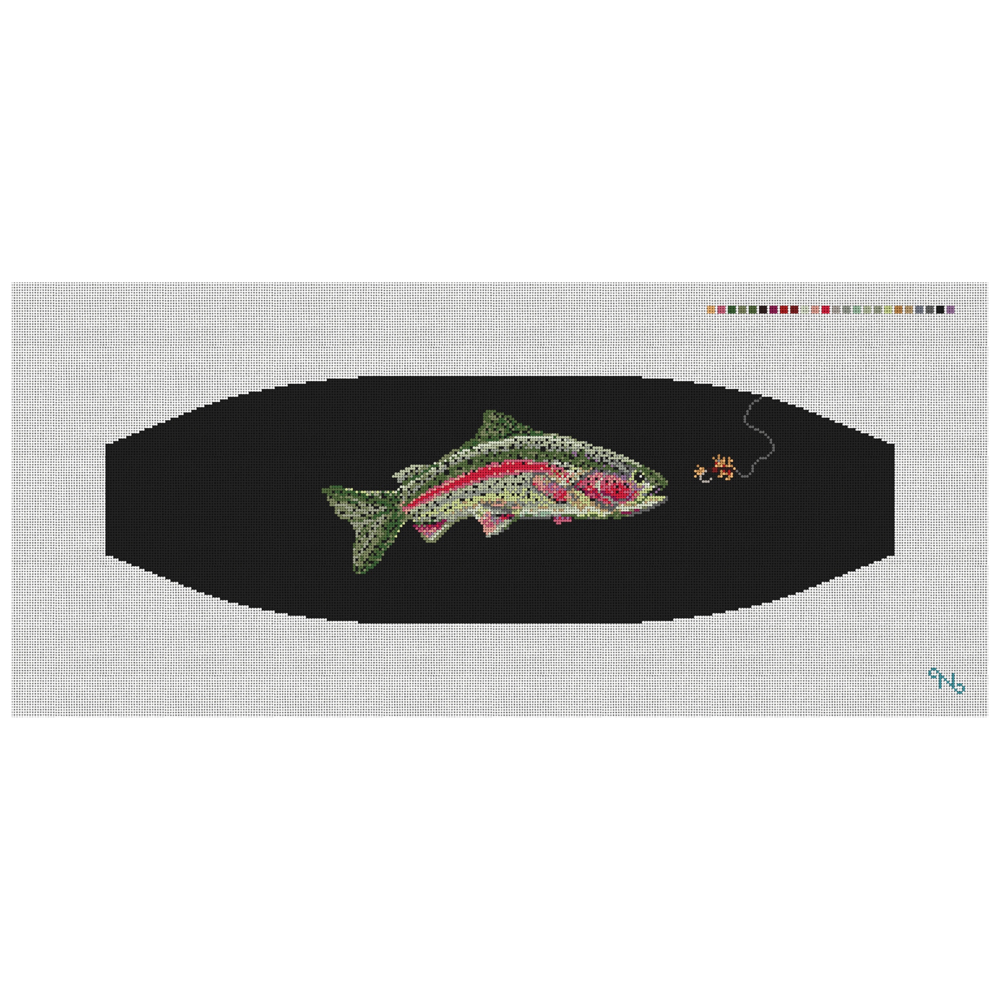 Rainbow Trout Cummerbund Needlepoint Kit