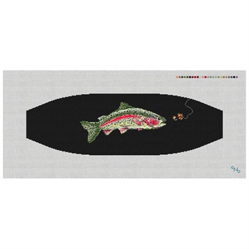 Rainbow Trout Cummerbund Needlepoint Kit Stitched Preview