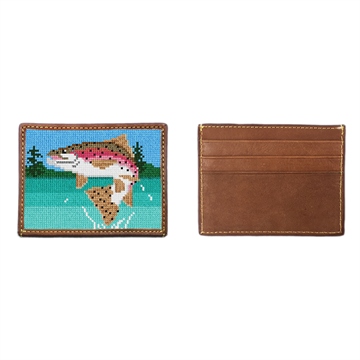 Rainbow Trout Needlepoint Card Wallet 