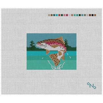 Rainbow Trout Needlepoint Card Wallet Kit