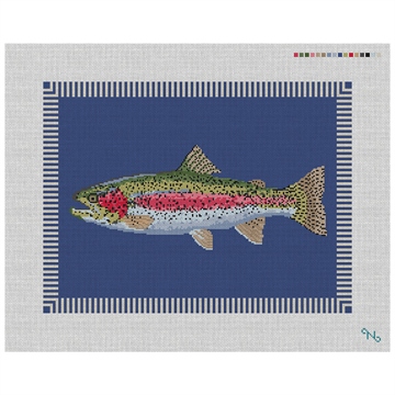 Rainbow Trout Needlepoint Pillow Kit