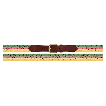 Rainbow Trout Skin Needlepoint Belt