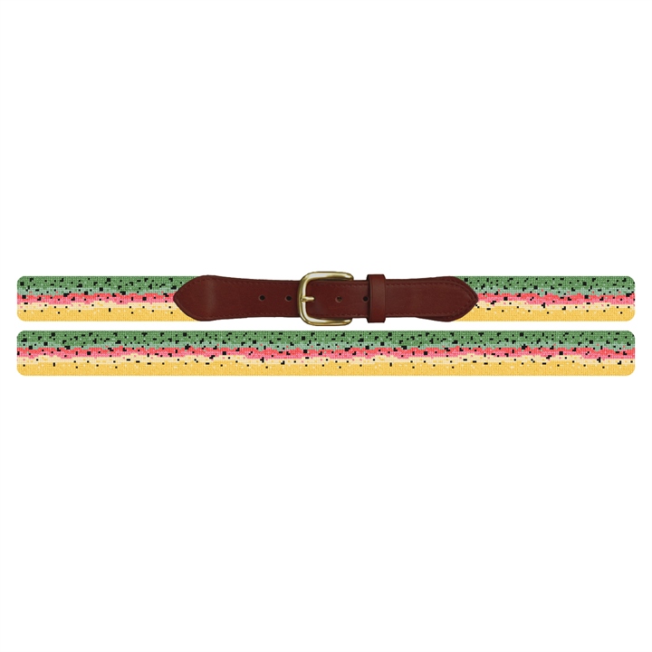 Rainbow Trout Skin Needlepoint Belt
