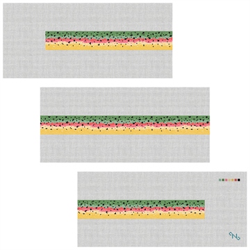 Rainbow Trout Skin Needlepoint Belt Kit Stitched Preview