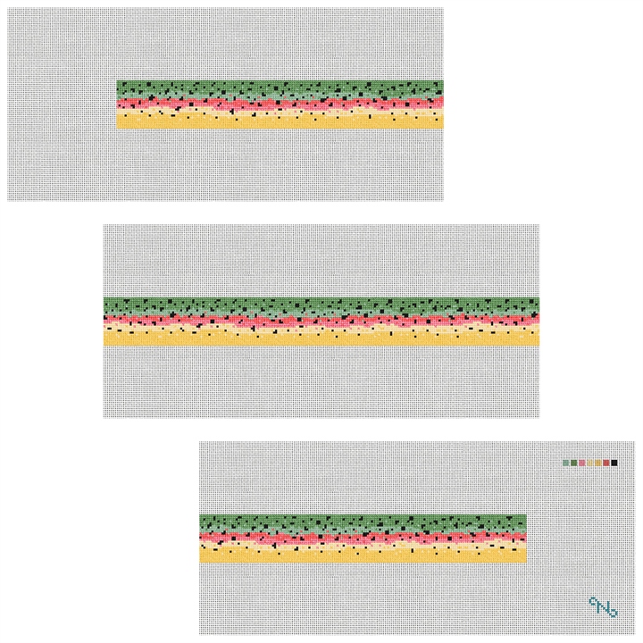 Rainbow Trout Skin Needlepoint Belt Kit Stitched Preview