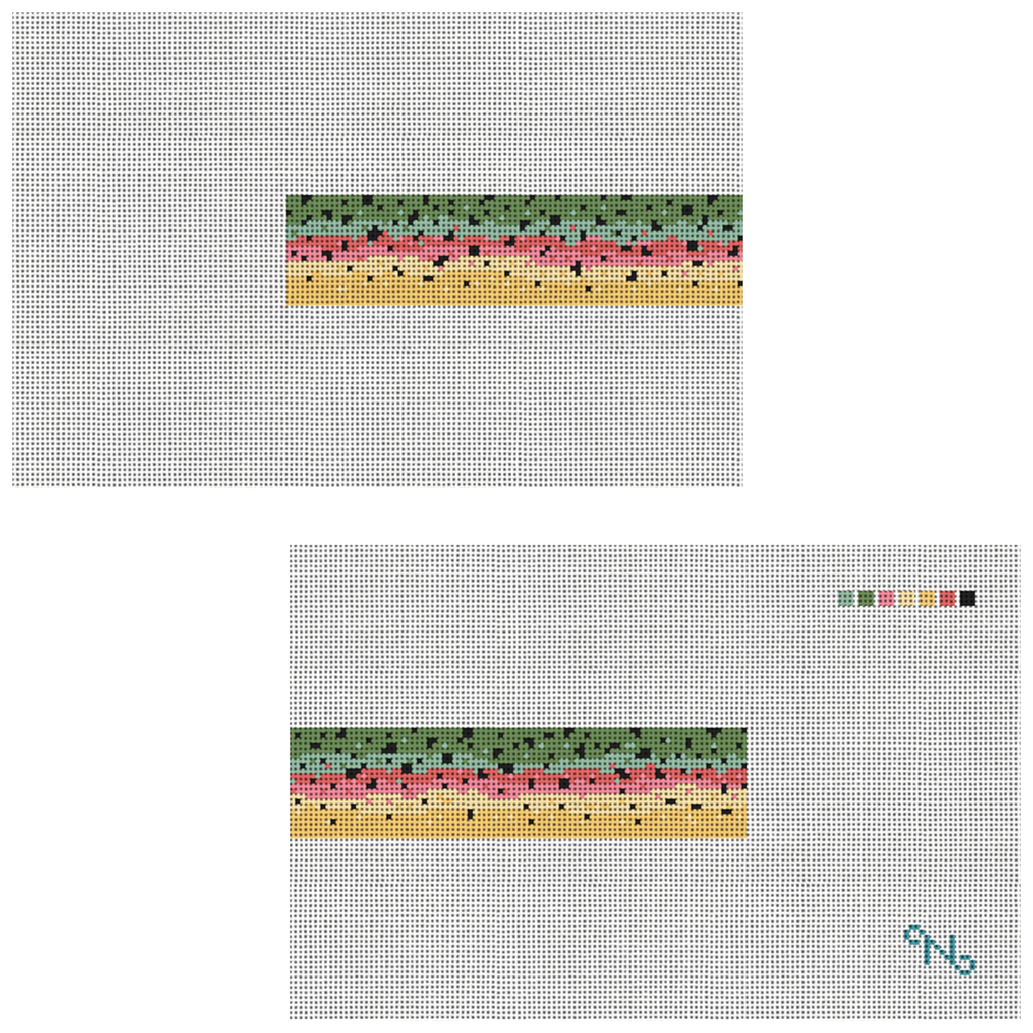 Rainbow Trout Skin Needlepoint Dog Collar Kit