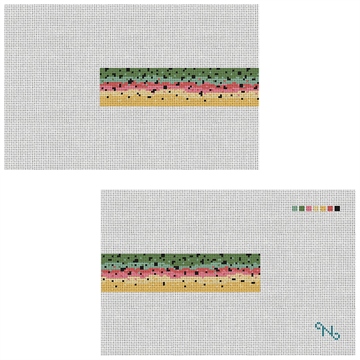 Rainbow Trout Skin Needlepoint Dog Collar Kit