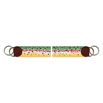 Rainbow Trout Skin Needlepoint Key Fob