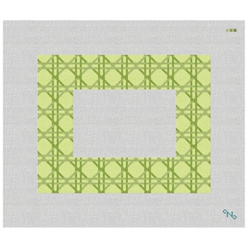 Rattan Picture Frame Needlepoint Kit Stitched Preview