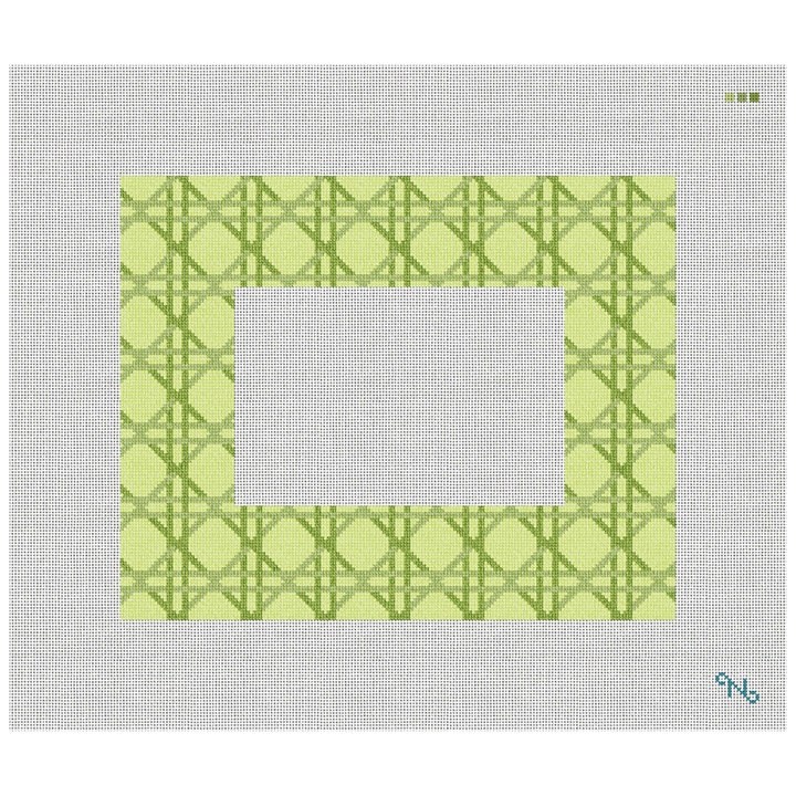 Rattan Picture Frame Needlepoint Kit Stitched Preview