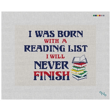 Reading List Needlepoint Pillow Kit
