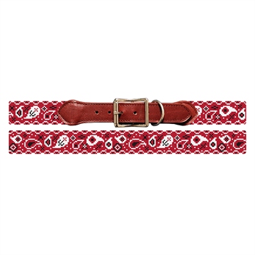 Red Bandana Needlepoint Dog Collar