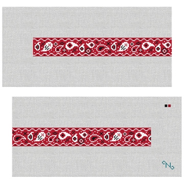 Red Bandana Needlepoint Dog Collar Kit Stitched Preview