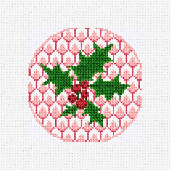 Red Holly Needlepoint Ornament Kit