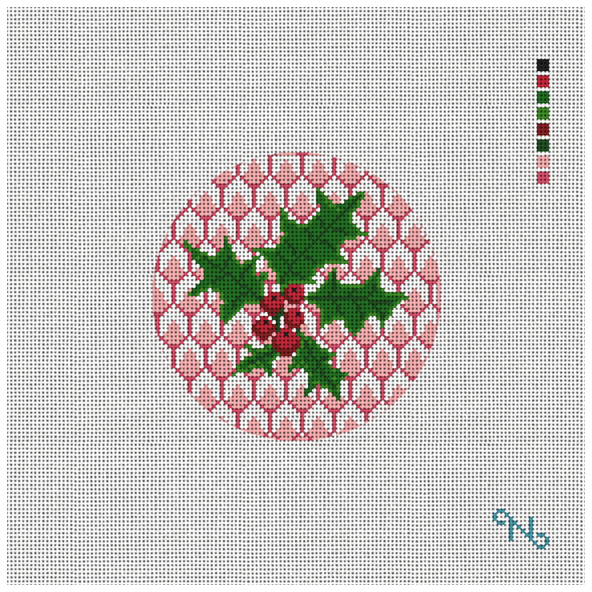 Red Holly Needlepoint Ornament Kit