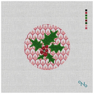 Red Holly Needlepoint Ornament Kit