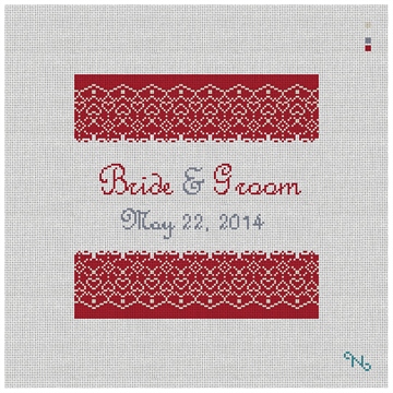 Red Lace Custom Needlepoint Kit
