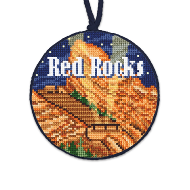 Red Rocks Colorado Needlepoint Ornament