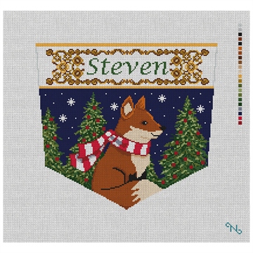 Regal Fox Stocking Cuff Needlepoint Kit