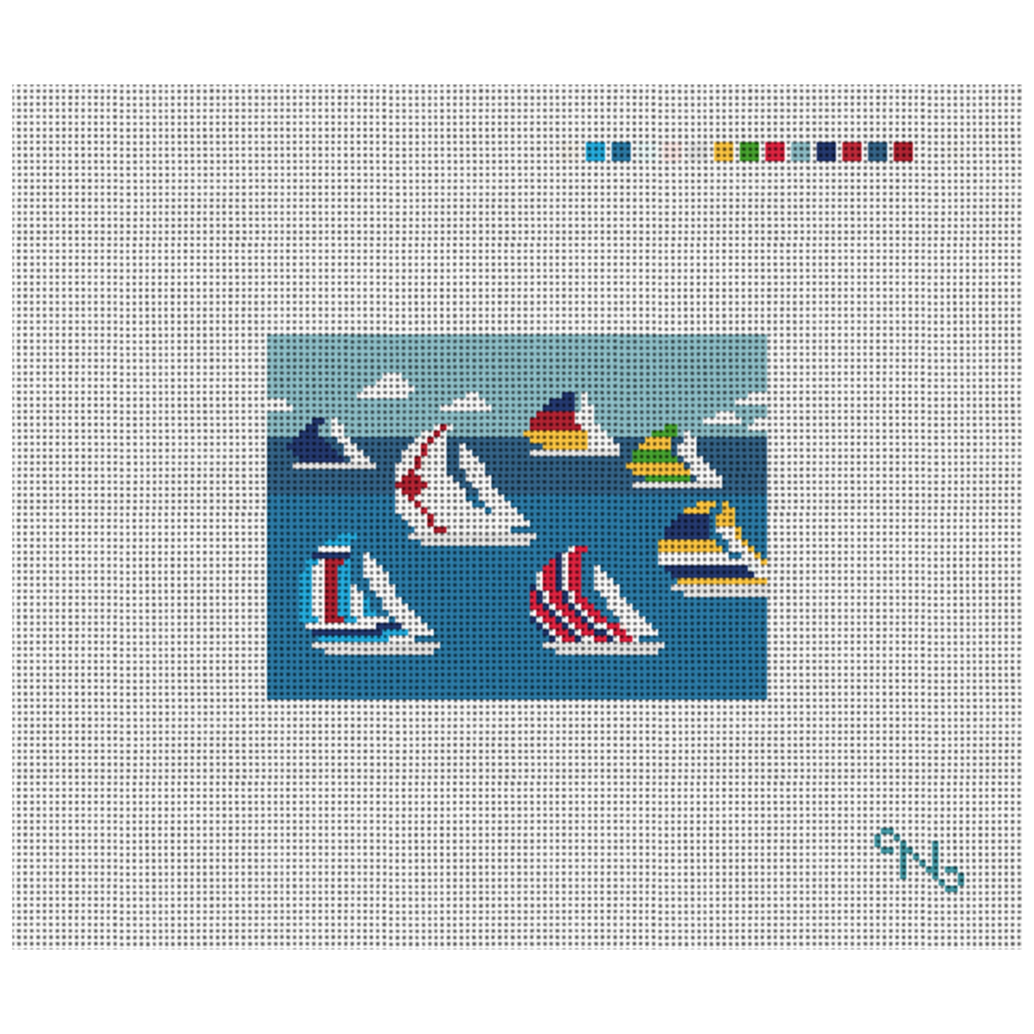 Regatta Needlepoint Card Wallet Kit