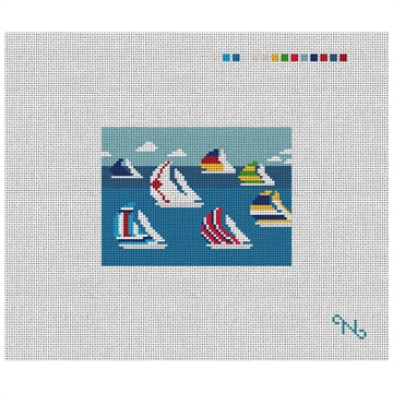 Regatta Needlepoint Card Wallet Kit