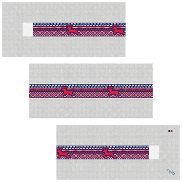 Reindeer Needlepoint Belt Kit Stitched Preview