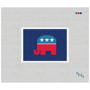 Republican Needlepoint Card Wallet Kit Stitched Preview
