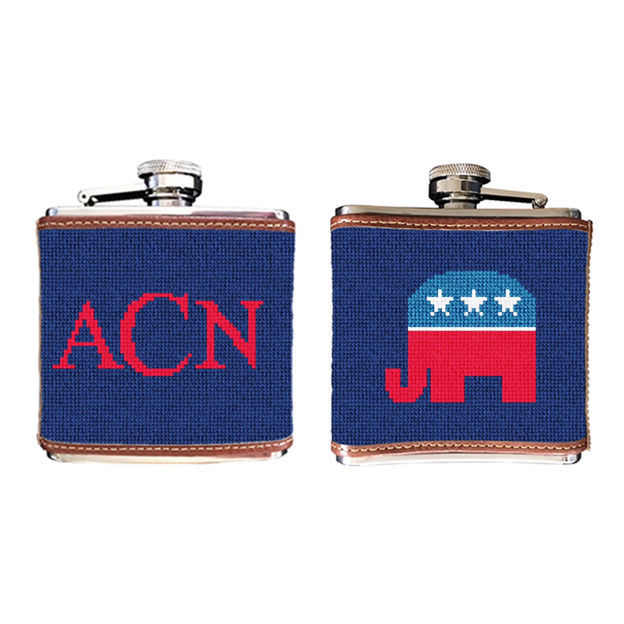 Republican Needlepoint Flask