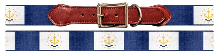 Rhode Island Flag Needlepoint Dog Collar