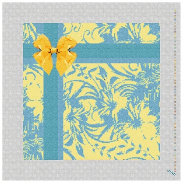Ribbon Wedding Ring Pillow Kit Stitched Preview
