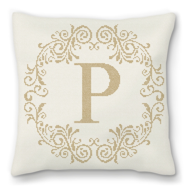 Rochelle Letter Needlepoint Pillow