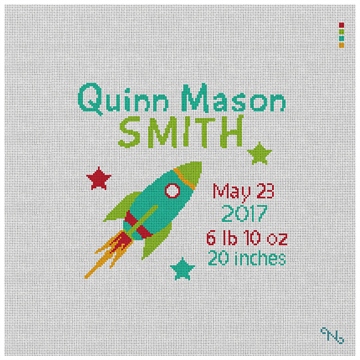 Rocket Needlepoint Pillow Kit