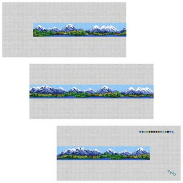 Rocky Mountain Needlepoint Belt Kit Stitched Preview