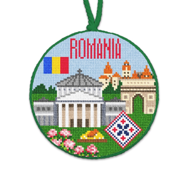 Romania Needlepoint Ornament