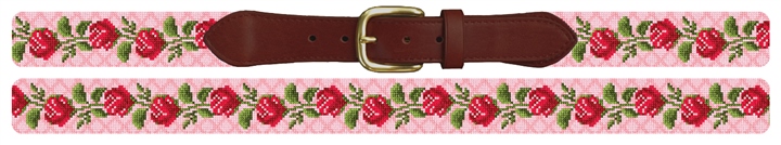 Rosebud Needlepoint Belt