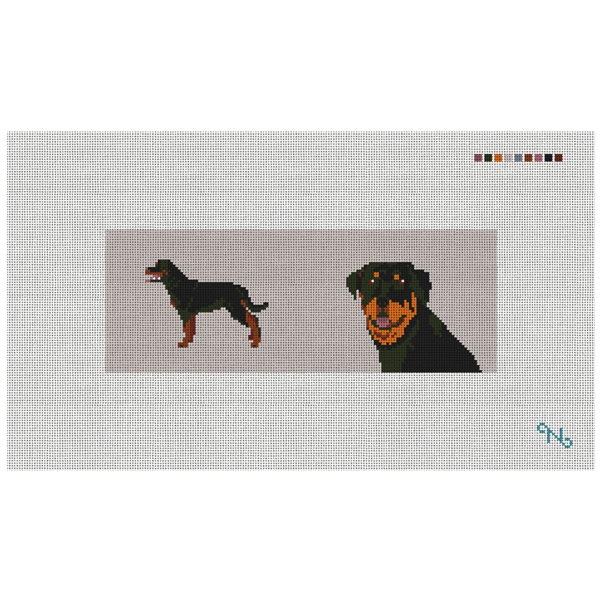 Rottweiler Needlepoint Wallet Kit