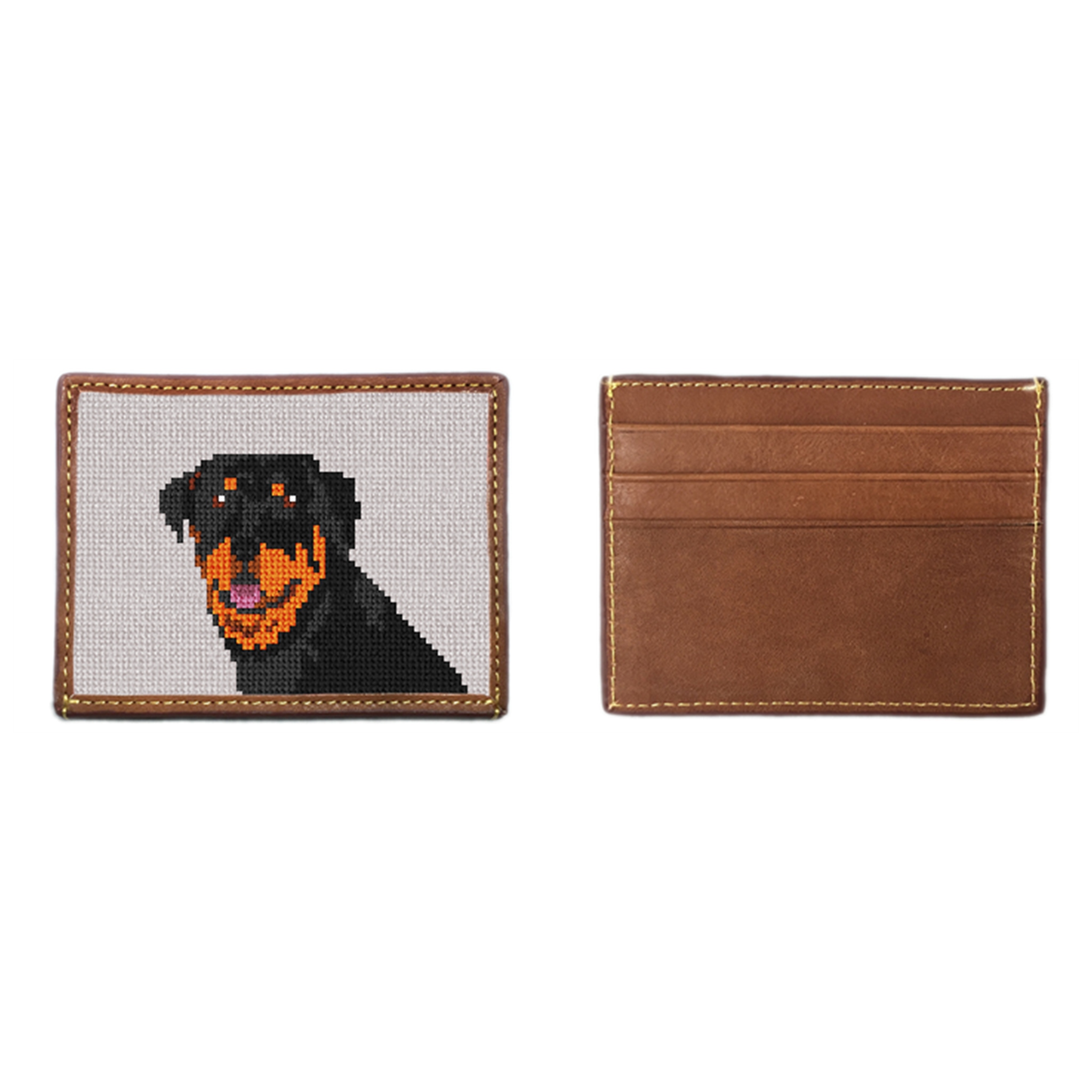 Rottweiler Portrait Needlepoint Card Wallet