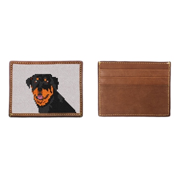 Rottweiler Portrait Needlepoint Card Wallet
