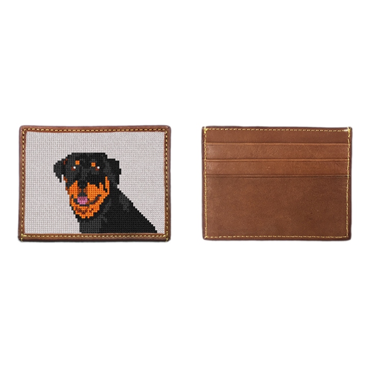 Rottweiler Portrait Needlepoint Card Wallet
