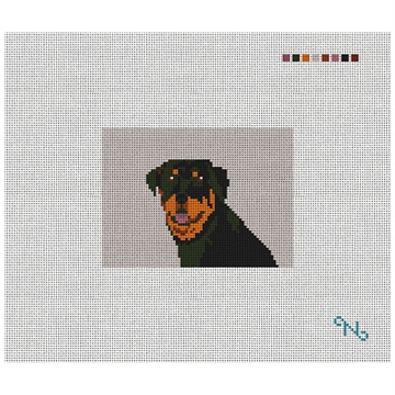 Rottweiler Portrait Needlepoint Card Wallet Kit