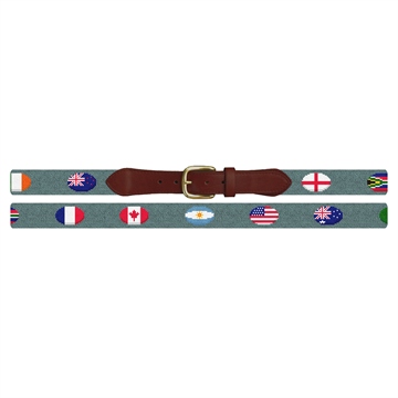 Rugby Nations Needlepoint Belt