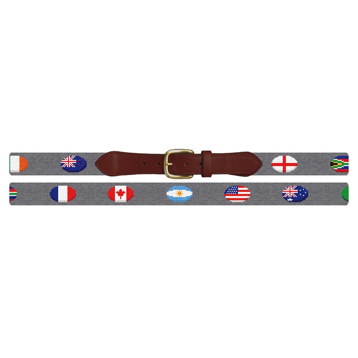 Rugby Nations Needlepoint Belt
