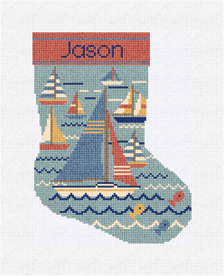 Sail Away Mini Stocking Needlepoint Kit