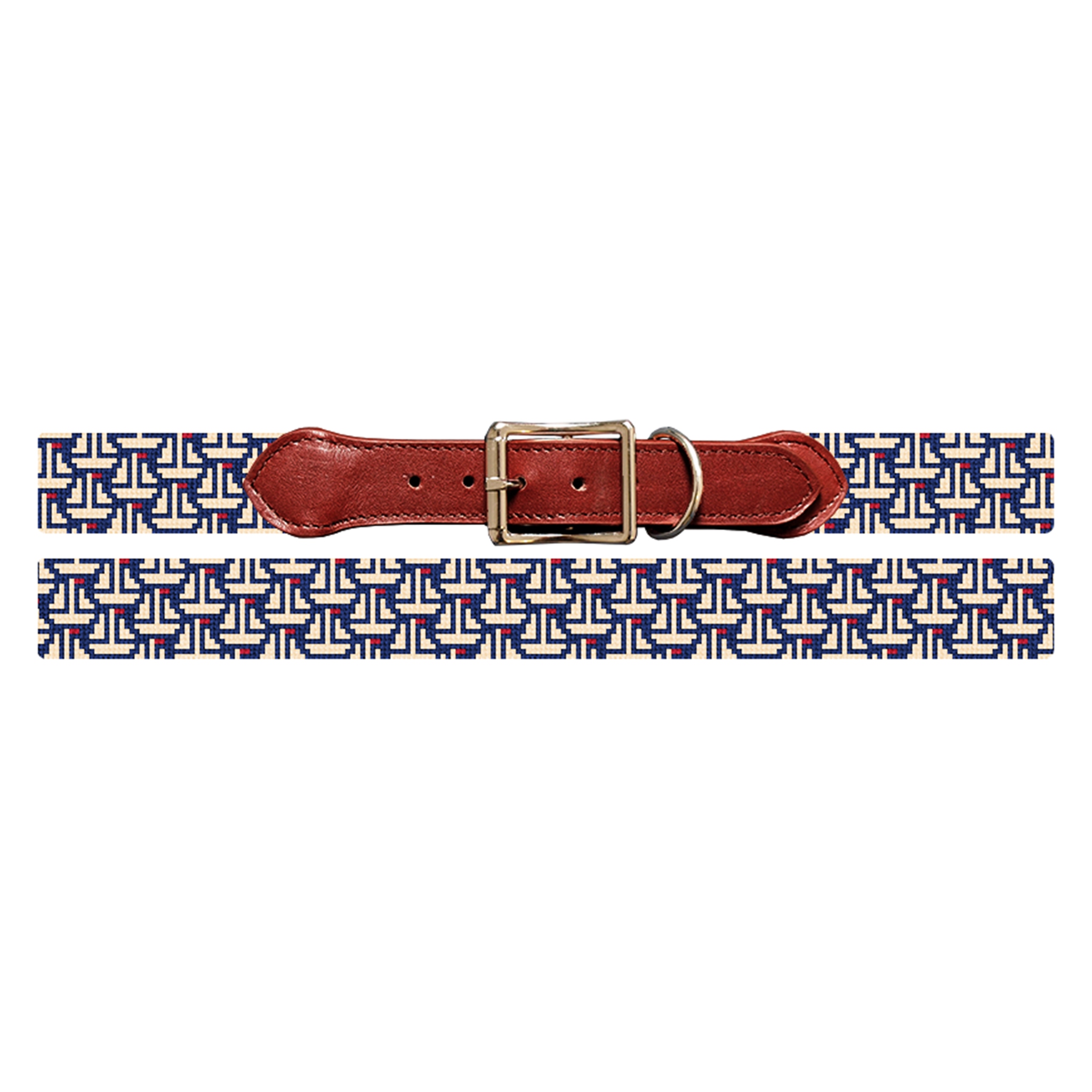Sail Away Needlepoint Dog Collar