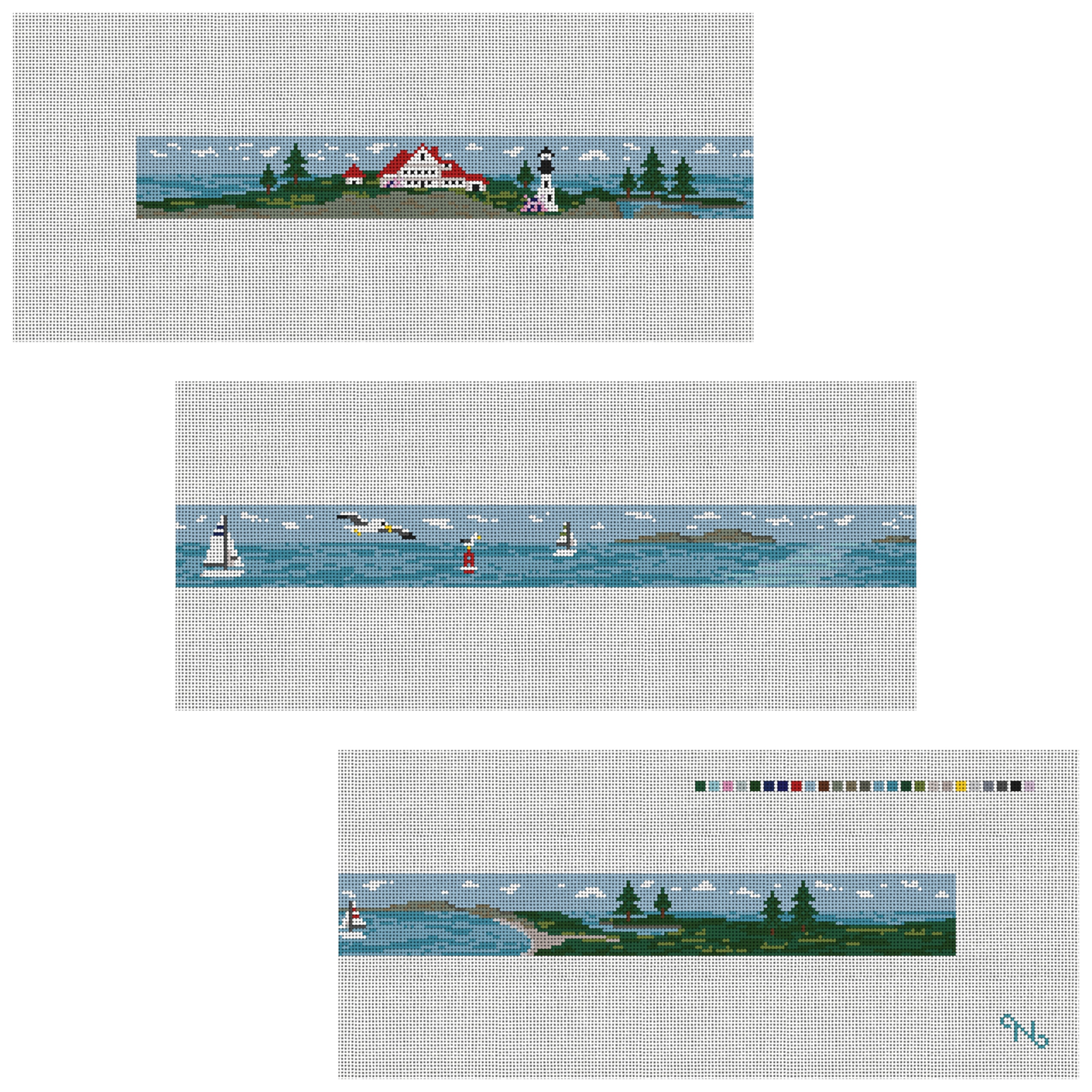 Sailing Landscape Needlepoint Belt Kit