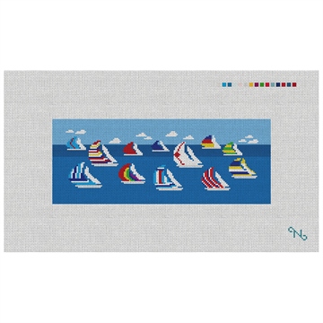 Sailing Regatta Needlepoint Wallet Kit