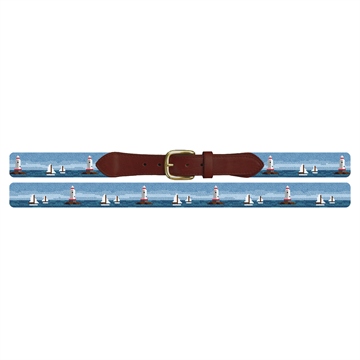 Sakonnet Lighthouse Needlepoint Belt