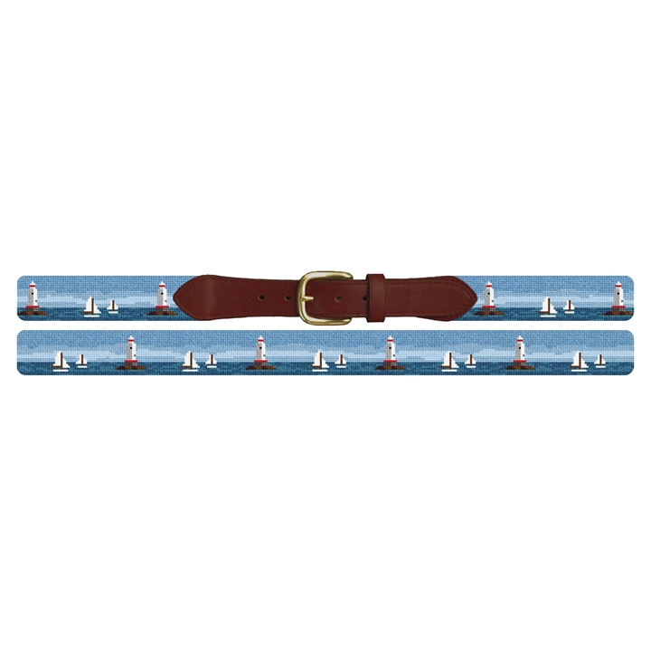 Sakonnet Lighthouse Needlepoint Belt